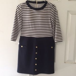 SANDRA DARREN  navy stripes dress